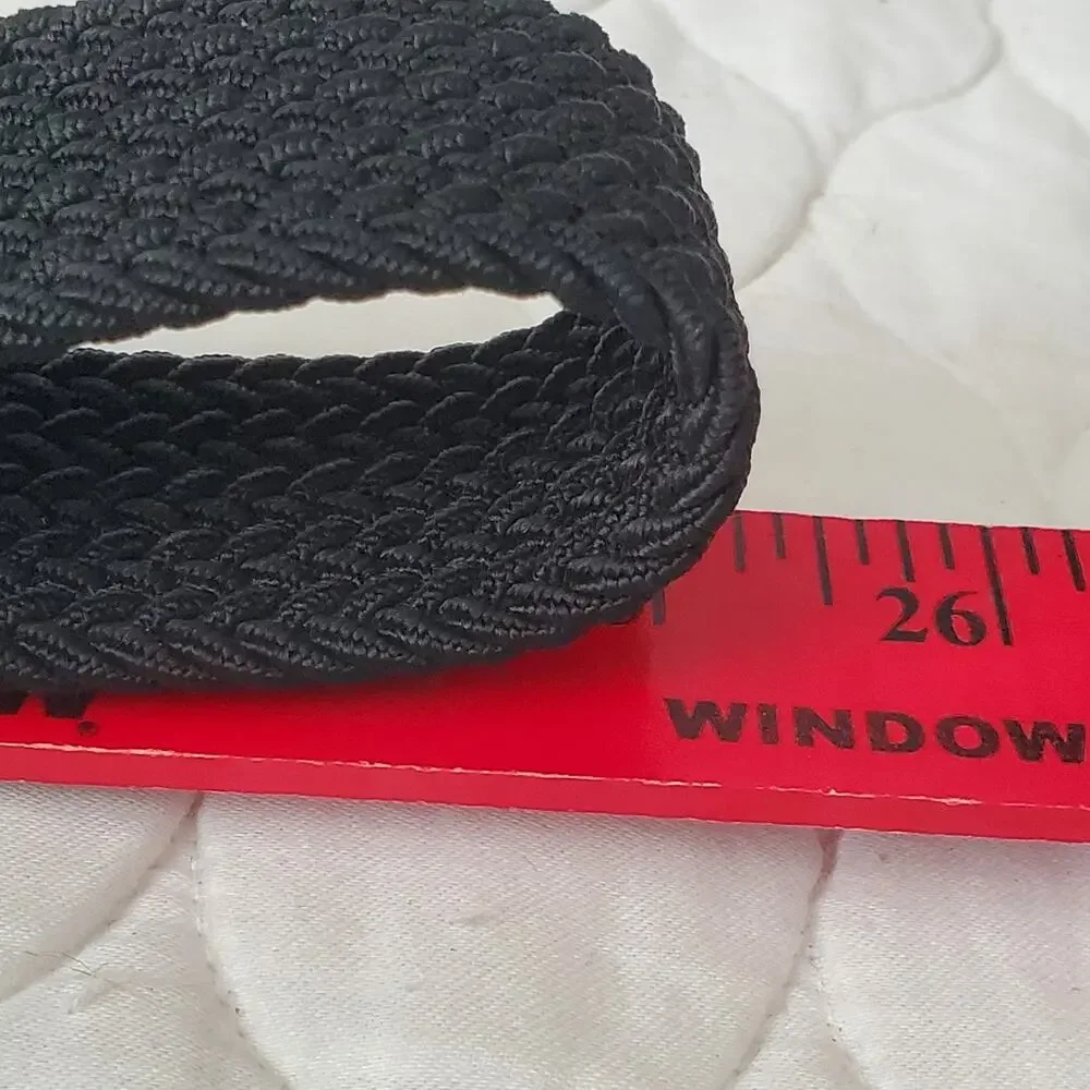 Vintage Dominion Republic Black Braided Belt & Silver Buckle Men's 2XL Office